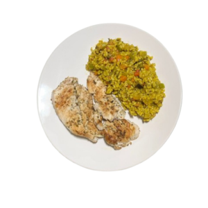 Pechuga grillada con yamani primavera
